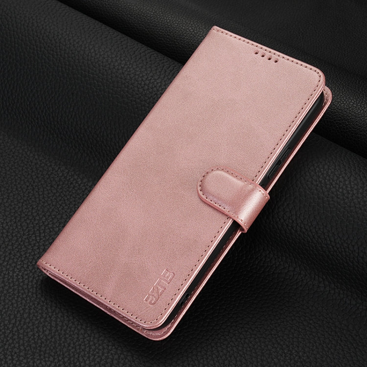 For Huawei nova 12 Pro AZNS Skin Feel Calf Texture Flip Leather Phone Case(Rose Gold) by AZNS