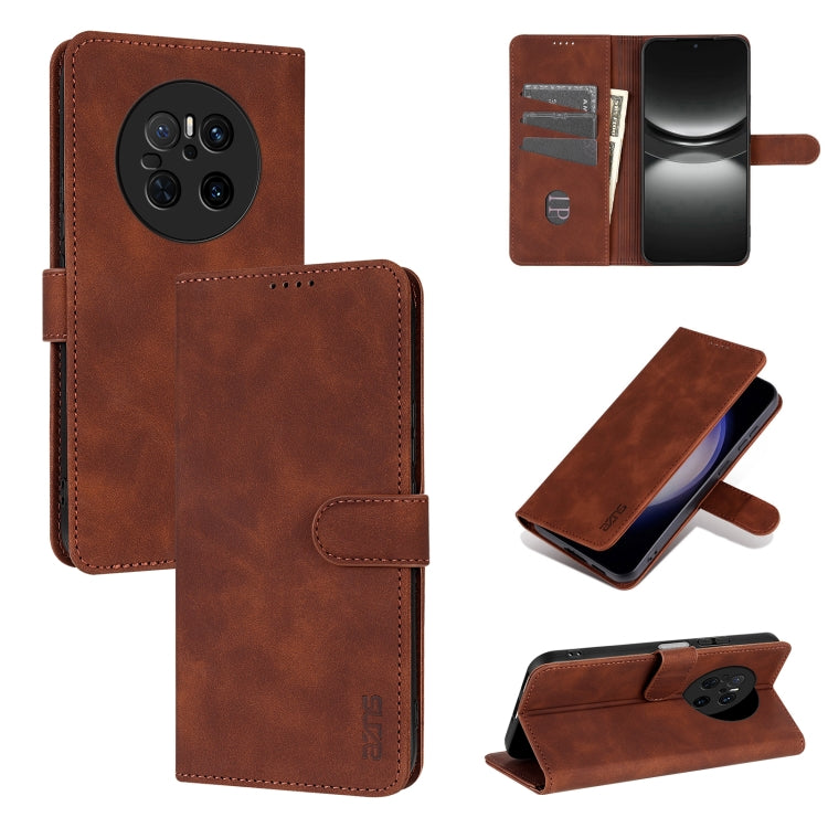 For Huawei Mate 70 AZNS Skin Feel Calf Texture Flip Leather Phone Case(Brown) by AZNS