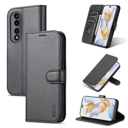 For Honor 90 AZNS Skin Feel Calf Texture Flip Leather Phone Case(Black) by AZNS