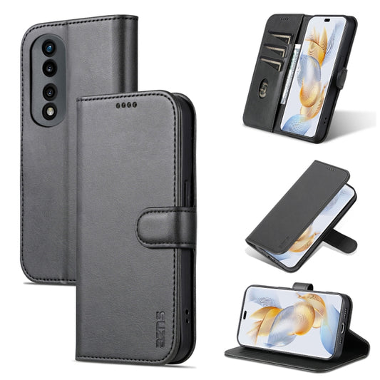 For Honor 90 Pro AZNS Skin Feel Calf Texture Flip Leather Phone Case(Black) by AZNS