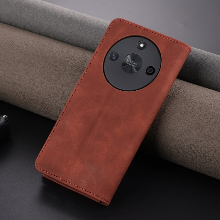 For Honor X50 AZNS Skin Feel Calf Texture Flip Leather Phone Case(Brown) by AZNS