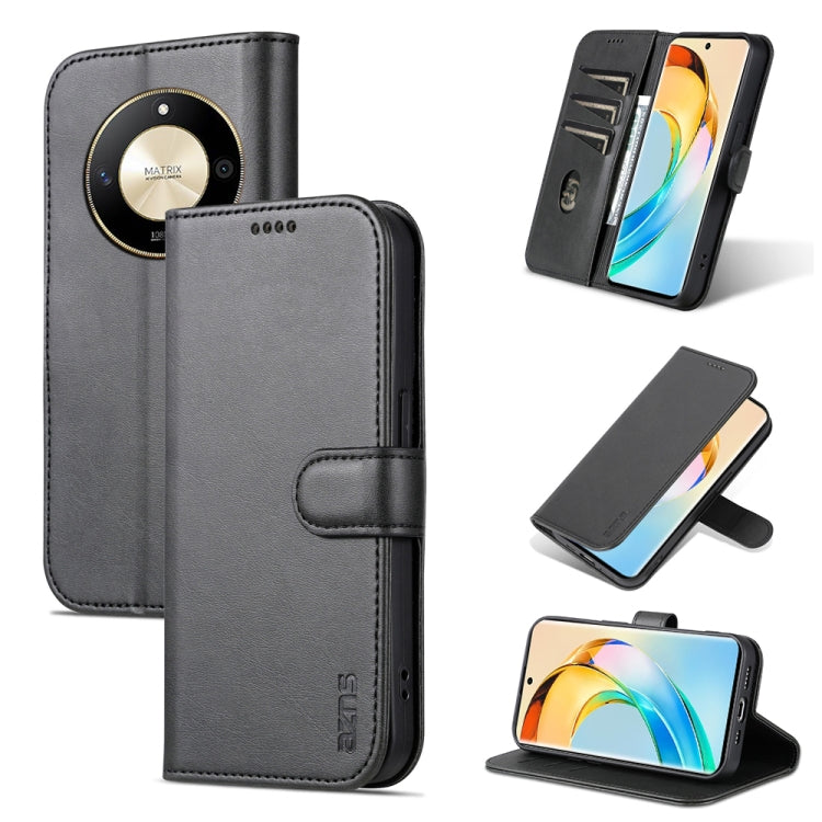 For Honor X50 AZNS Skin Feel Calf Texture Flip Leather Phone Case(Black) by AZNS