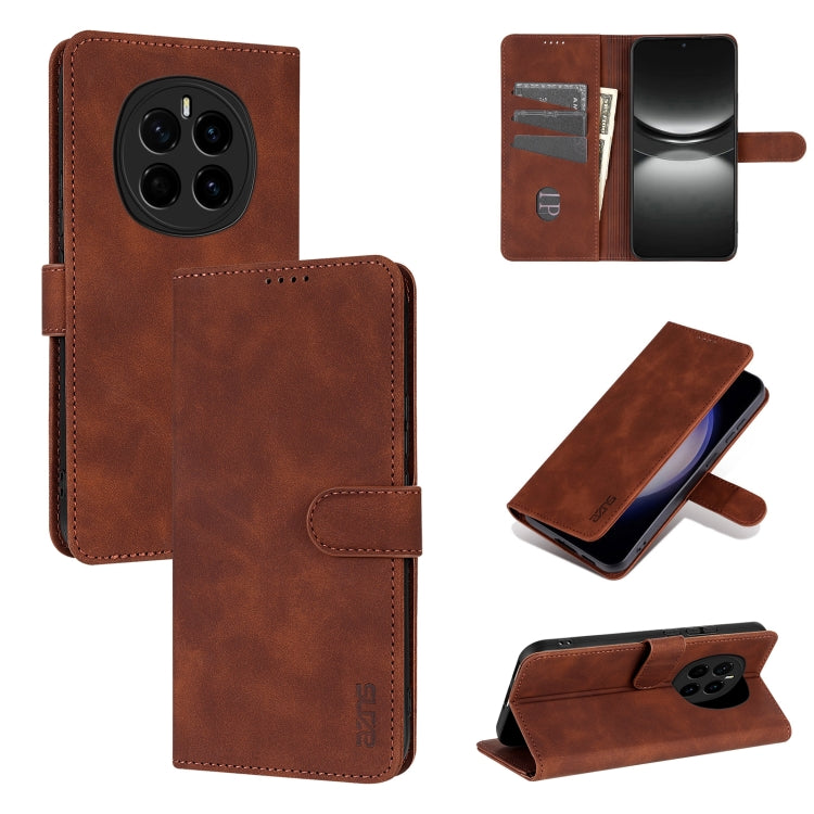 For Honor Magic7 AZNS Skin Feel Calf Texture Flip Leather Phone Case(Brown) by AZNS