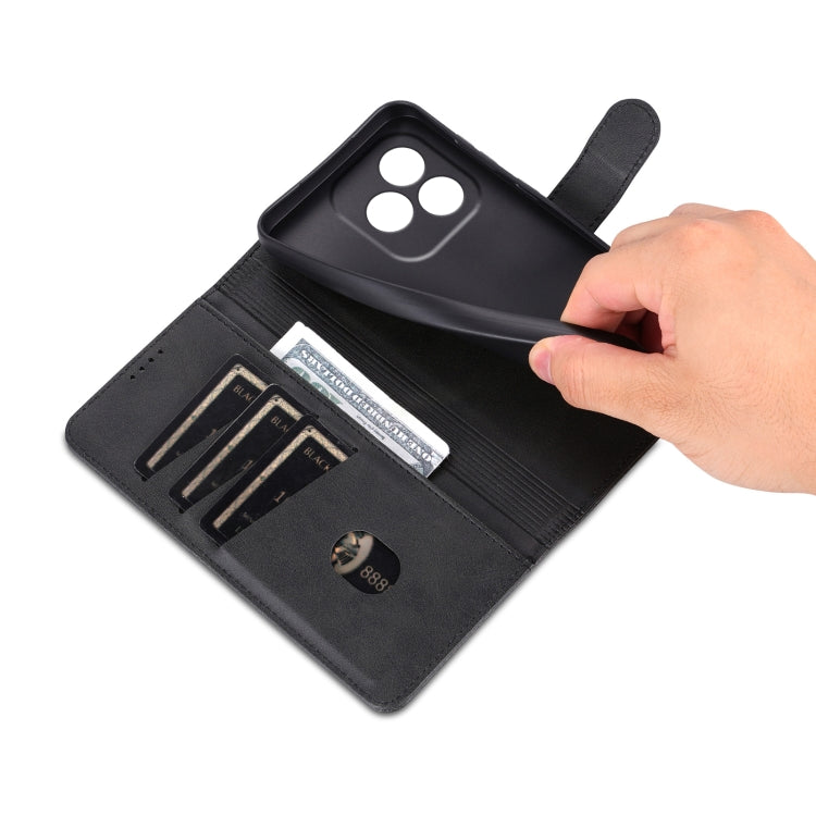 For Honor X60i AZNS Skin Feel Calf Texture Flip Leather Phone Case(Black) by AZNS