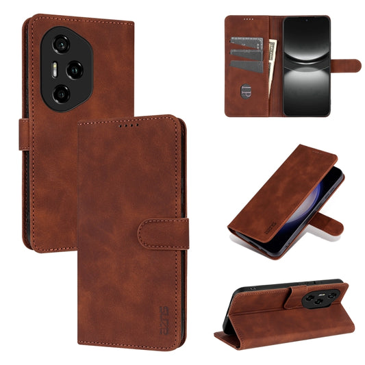 For Honor 300 Pro AZNS Skin Feel Calf Texture Flip Leather Phone Case(Brown) by AZNS
