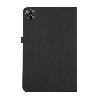 For Realme Pad 2 Fabric Leather Tablet Case(Black) by bashfashion