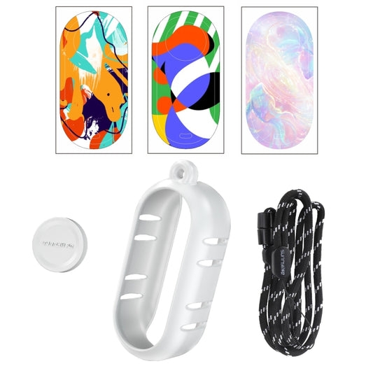 For Insta360 GO 3 Sunnylife Cooling Silicone Case Stickers Skin Wrap Lens Cover with Neck Strap(White) by Sunnylife