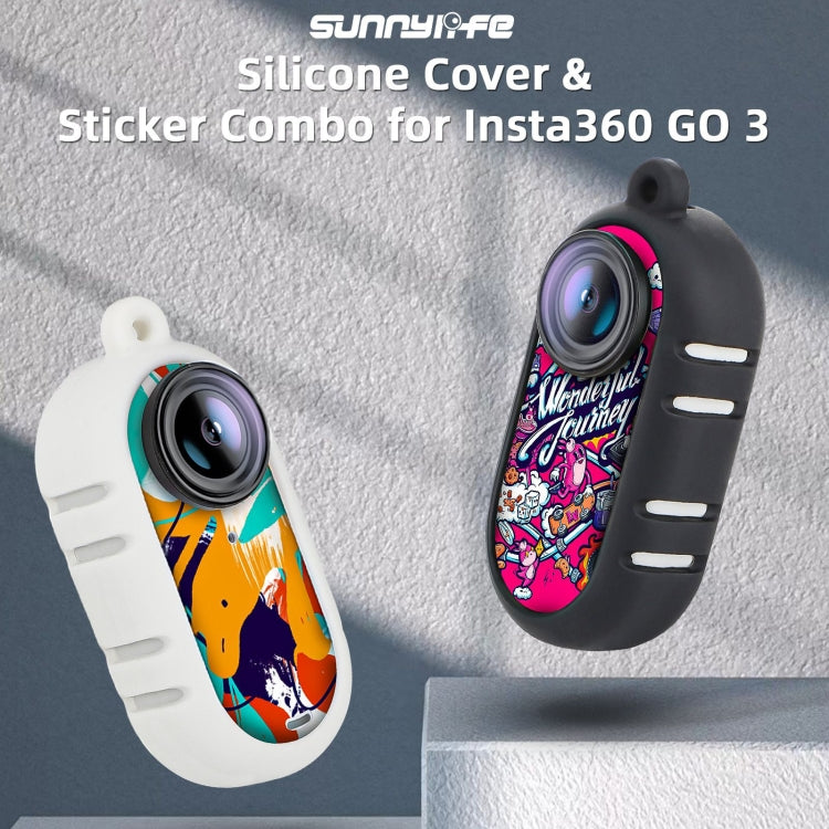 For Insta360 GO 3 Sunnylife Cooling Silicone Case Stickers Skin Wrap Lens Cover with Neck Strap(White) by Sunnylife
