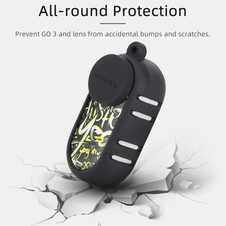 For Insta360 GO 3 Sunnylife Cooling Silicone Case Stickers Skin Wrap Lens Cover with Neck Strap(Black) by Sunnylife