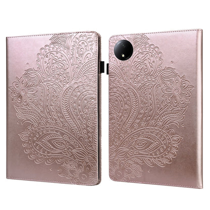 For Xiaomi Redmi Pad SE 8.7 Peacock Embossed Pattern Leather Tablet Case(Rose Gold) by bashfashion