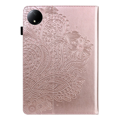 For Xiaomi Redmi Pad SE 8.7 Peacock Embossed Pattern Leather Tablet Case(Rose Gold) by bashfashion