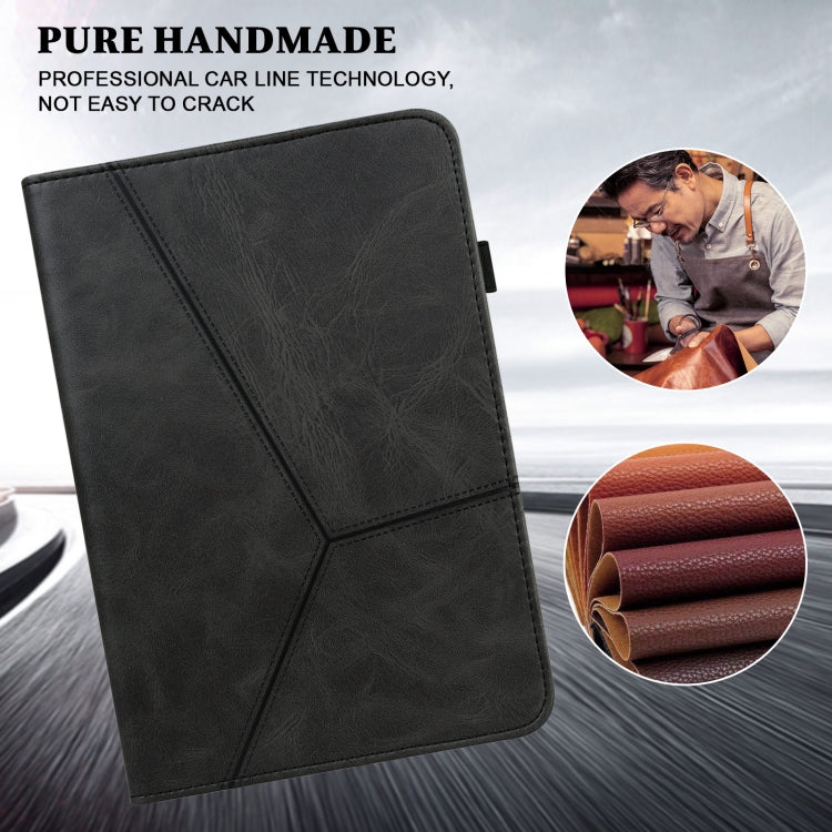 For Xiaomi Poco Pad 12.1 Solid Color Stripe Embossed Leather Tablet Case(Black) by bashfashion