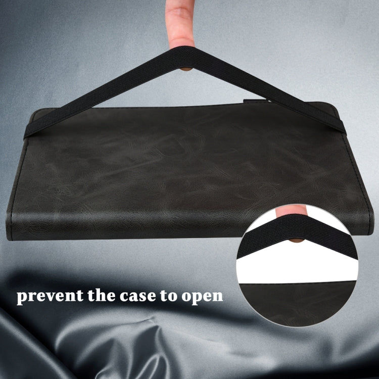 For Samsung Galaxy Tab S9+ / S9 FE+ Solid Color Stripe Embossed Leather Tablet Case(Black) by bashfashion