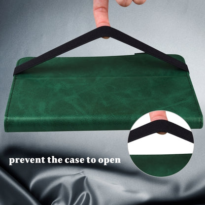 For Samsung Galaxy Tab S7 / S8 Solid Color Stripe Embossed Leather Tablet Case(Green) by bashfashion