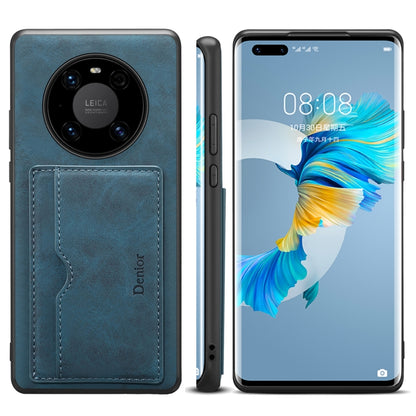 For Huawei Mate 60 Denior PU Single Card Slot Holder Phone Case(Blue) by Denior