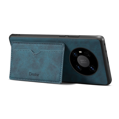 For Huawei Mate 60 Denior PU Single Card Slot Holder Phone Case(Blue) by Denior