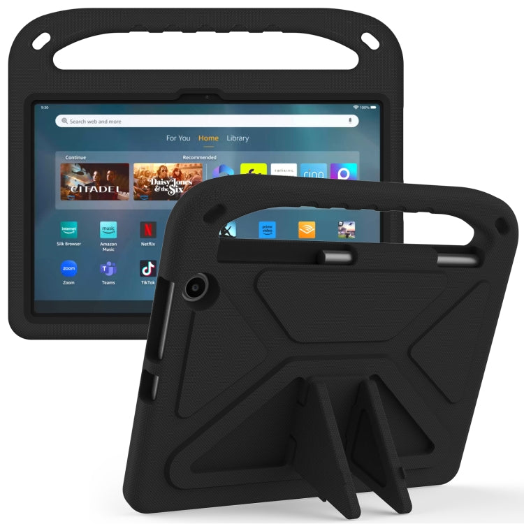 For Amazon Kindle Fire Max 11 Handle EVA Shockproof Tablet Case with Holder(Black) by bashfashion