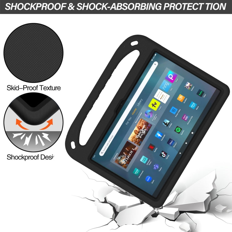 For Amazon Kindle Fire Max 11 Handle EVA Shockproof Tablet Case with Holder(Black) by bashfashion