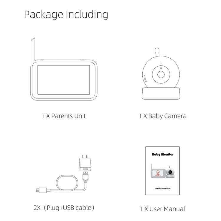 ABM201 4.5 inch Wireless Video Night Vision Baby Monitor Security Camera(US Plug) by bashfashion