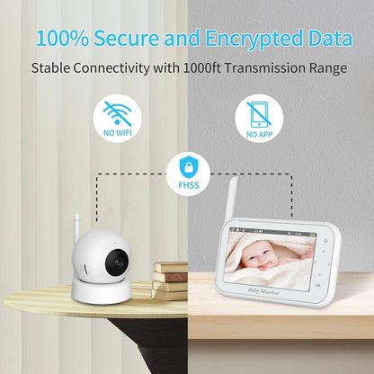 ABM201 4.5 inch Wireless Video Night Vision Baby Monitor Security Camera(US Plug) by bashfashion
