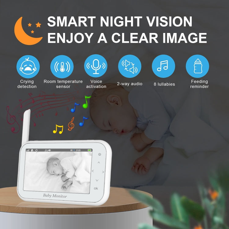 ABM201 4.5 inch Wireless Video Night Vision Baby Monitor Security Camera(US Plug) by bashfashion