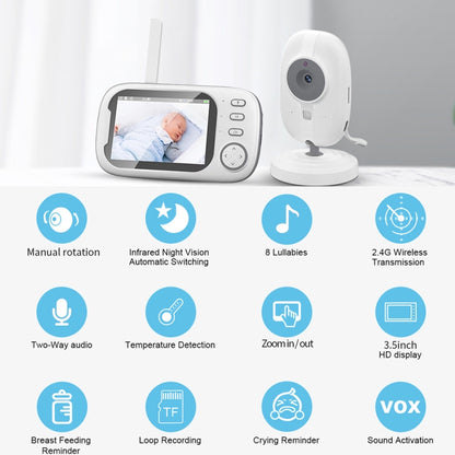 ABM600 3.5 inch Wireless Video Night Vision Baby Monitor Security Camera(US Plug) by bashfashion