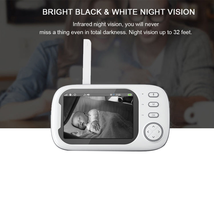 ABM600 3.5 inch Wireless Video Night Vision Baby Monitor Security Camera(EU Plug) by bashfashion