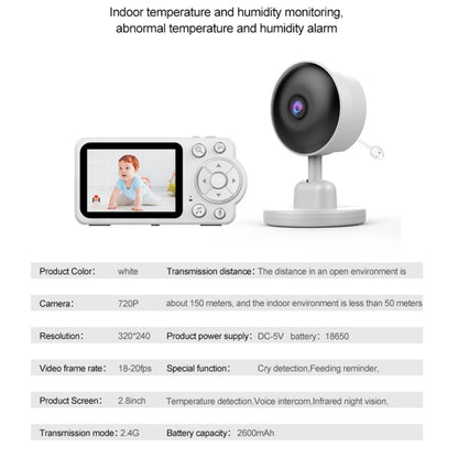 YE10-C3 2.8 inch 2.4G Wireless Video Night Vision Baby Monitor Security Camera(EU Plug) by bashfashion