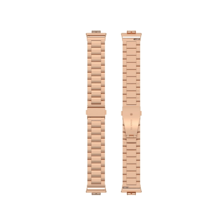 For Huawei Watch Fit Special Edition Three Strains Stainless Steel Watch Band(Rose Gold) by bashfashion