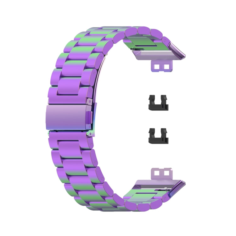 For Huawei Watch Fit Special Edition Three Strains Stainless Steel Watch Band(Colorful) by bashfashion