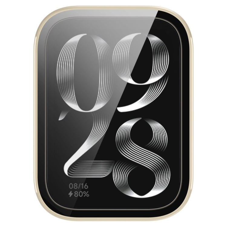 For Xiaomi Mi Band 8 Pro PC + Tempered Glass Film Integrated Watch Protective Case(Ivory White) by bashfashion