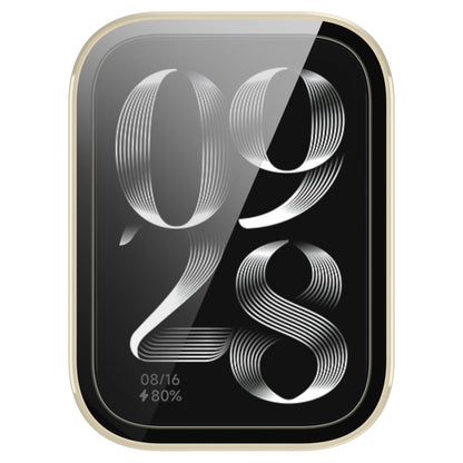 For Xiaomi Mi Band 8 Pro PC + Tempered Glass Film Integrated Watch Protective Case(Ivory White) by bashfashion