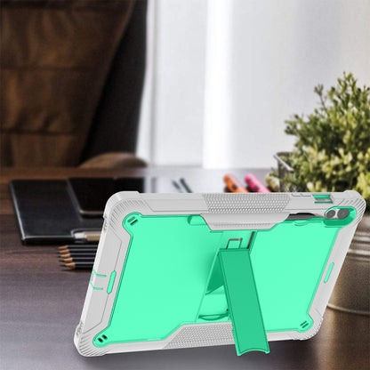 For Samsung Galaxy Tab S9+ Shockproof Silicone Hybrid PC Tablet Case with Holder(Mint Green + Grey) by bashfashion