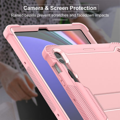 For Samsung Galaxy Tab S9+ Shockproof Silicone Hybrid PC Tablet Case with Holder(Rose Gold) by bashfashion