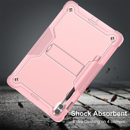 For Samsung Galaxy Tab S9+ Shockproof Silicone Hybrid PC Tablet Case with Holder(Rose Gold) by bashfashion