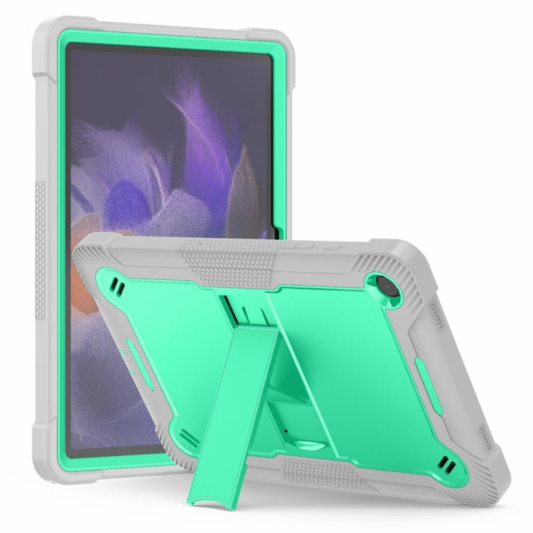 For Samsung Galaxy Tab A9+/A11+ Shockproof Silicone Hybrid PC Tablet Case with Holder(Mint Green + Grey) by bashfashion