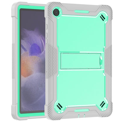 For Samsung Galaxy Tab A9+/A11+ Shockproof Silicone Hybrid PC Tablet Case with Holder(Mint Green + Grey) by bashfashion