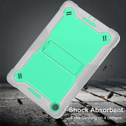 For Samsung Galaxy Tab A9+/A11+ Shockproof Silicone Hybrid PC Tablet Case with Holder(Mint Green + Grey) by bashfashion