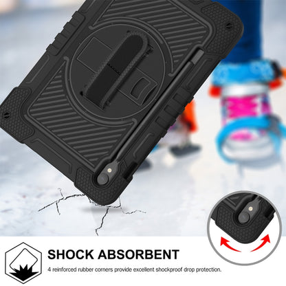 For Samsung Galaxy Tab S9 360 Degree Rotation PC Contrast Silicone Tablet Case(Black) by bashfashion