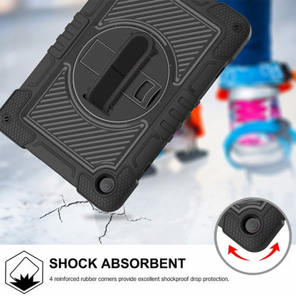 For Samsung Galaxy Tab A9+/A11+ 360 Degree Rotation PC Contrast Silicone Tablet Case(Black) by bashfashion