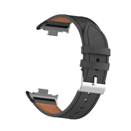 For Xiaomi Smart Band 9 Pro / 8 Pro 18mm Microfiber Sewing Leather Watch Band(Black) by bashfashion