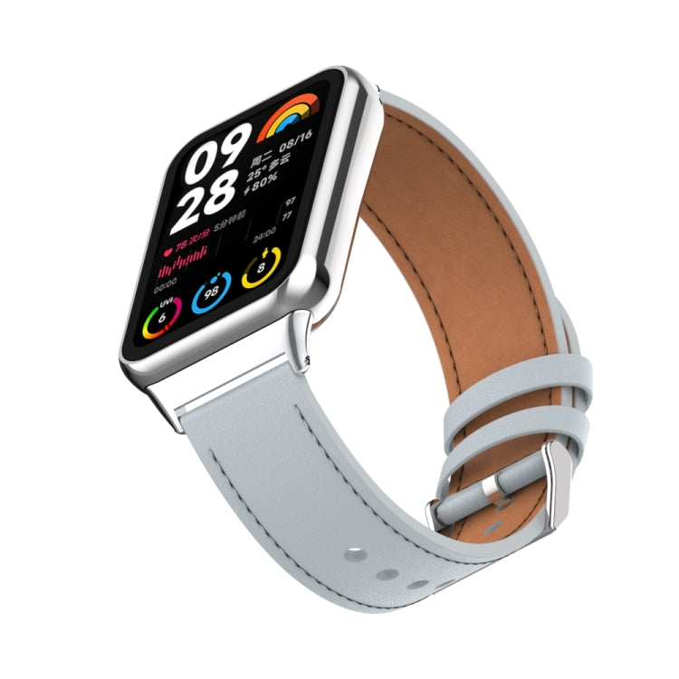 For Xiaomi Smart Band 9 Pro / 8 Pro 18mm Microfiber Sewing Leather Watch Band(Grey) by bashfashion