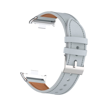 For Xiaomi Smart Band 9 Pro / 8 Pro 18mm Microfiber Sewing Leather Watch Band(Grey) by bashfashion