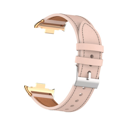 For Xiaomi Smart Band 9 Pro / 8 Pro 18mm Microfiber Sewing Leather Watch Band(Pink) by bashfashion