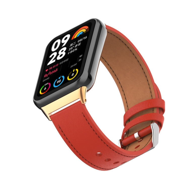 For Xiaomi Smart Band 9 Pro / 8 Pro 18mm Microfiber Sewing Leather Watch Band(Red) by bashfashion