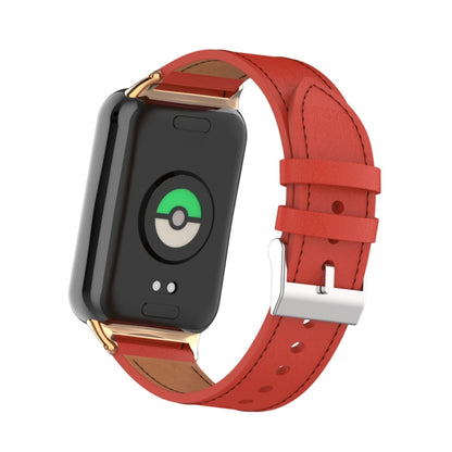 For Xiaomi Smart Band 9 Pro / 8 Pro 18mm Microfiber Sewing Leather Watch Band(Red) by bashfashion