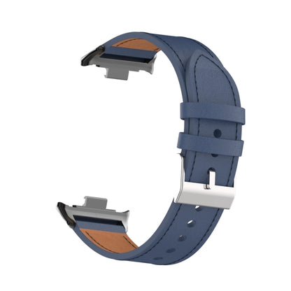 For Xiaomi Smart Band 9 Pro / 8 Pro 18mm Microfiber Sewing Leather Watch Band(Blue) by bashfashion