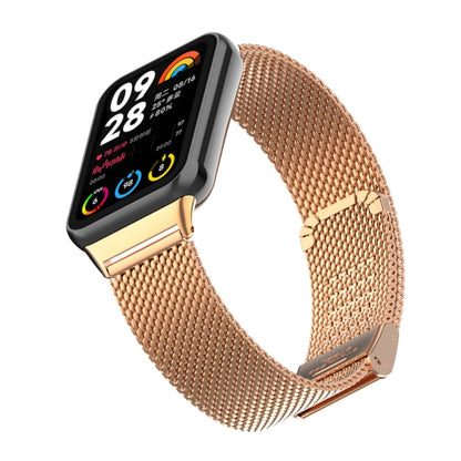 For Xiaomi Smart Band 9 Pro / 8 Pro 18mm Steel Mesh Buckle Metal Watch Band(Rose Gold) by bashfashion