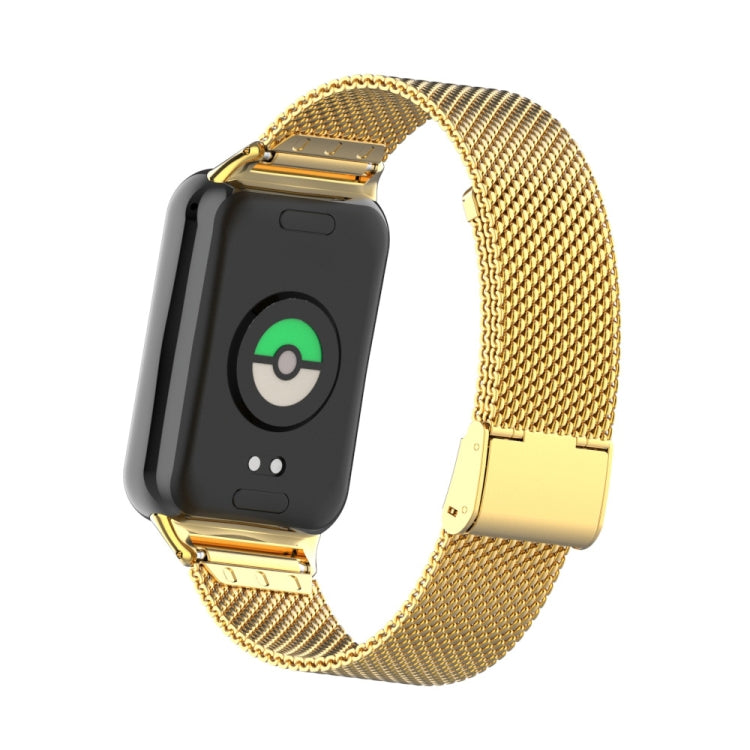 For Xiaomi Smart Band 9 Pro / 8 Pro 18mm Steel Mesh Buckle Metal Watch Band(Gold) by bashfashion