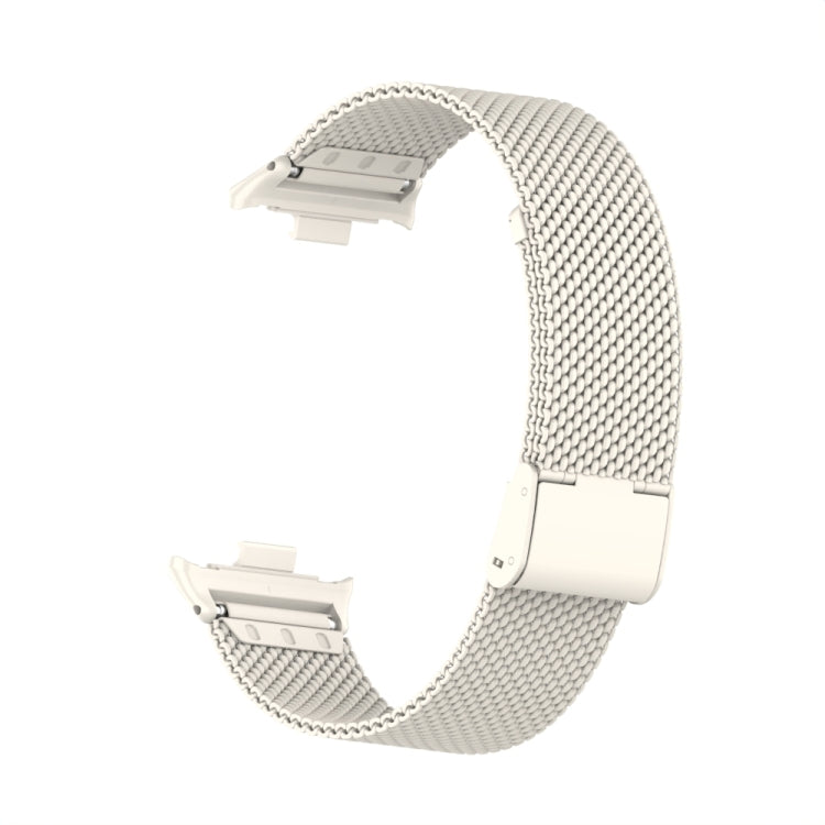 For Xiaomi Smart Band 9 Pro / 8 Pro 18mm Steel Mesh Buckle Metal Watch Band(Ivory White) by bashfashion